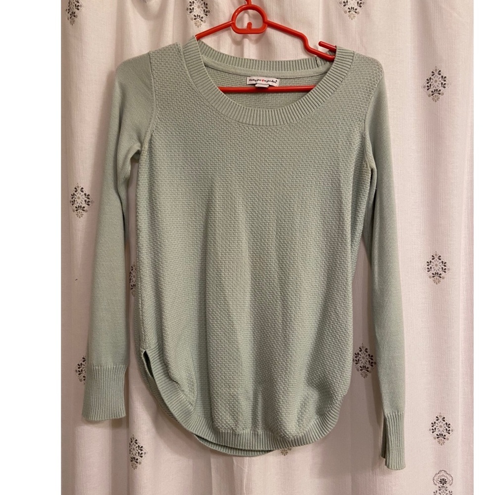 Light Blue Sweater Round Hem Small